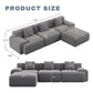 118-Inch Dark Grey Modular Sectional Sofa – Oversized Corduroy Deep Seat Couch with Wide Armrests & Throw Pillows