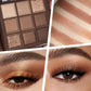 2-Piece Eyeshadow Palette Set, 9 Colors Each, Chocolate Brown and Smoky Shades, Matte, Shimmer and Glitter Finishes
