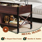 41.3" Lift Top Coffee Table with Hidden Storage, 4 Adjustable Wheels, Engineered Wood Espresso Center Table