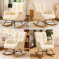 Teddy Fabric Nursery Rocking Chair with Side Pockets, High Back Upholstered Glider Chair for Living Room & Bedroom