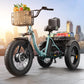 Lava 1200W Peak Electric Tricycle for Adults – 36V 20Ah Removable Battery, 20" Fat Tires, 75-Mile Range & 500 lb Capacity