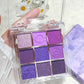 9-Color Purple Eyeshadow Palette, Matte & Shimmer Finishes for Smoky Eye Makeup