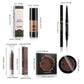 4-Piece Long-Lasting Makeup Set with Liquid Foundation, Eyebrow Pencil, Lipstick & Compact Powder