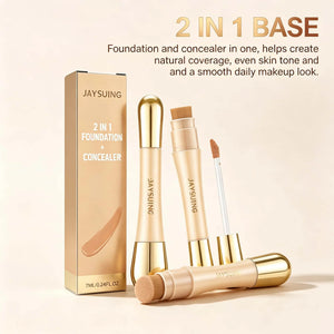 2-in-1 Dual-Ended Foundation & Concealer with Vitamin E and Retinol, Radiant Finish