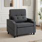 Single Pull-Out Sleeper Chair Sofa Bed – 5-Position Reclining Armchair with Cup Holder, USB Charging Port & Side Pocket