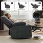 Chenille Swivel Rocker Recliner Chair with Massage & Heat – 8-Point Vibration Manual Recliner with Lumbar Heating & Storage Pockets