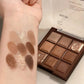 2-Piece Eyeshadow Palette Set, 9 Colors Each, Chocolate Brown and Smoky Shades, Matte, Shimmer and Glitter Finishes