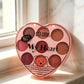 Heart-Shaped 9-Color Makeup Palette, Matte and Shimmer Eyeshadow, Blush and Bronzer, Travel Face Makeup Kit