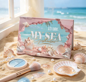 Ocean Seashell-Themed Eyeshadow Palette with Matte, Shimmer and Glitter Shades