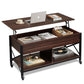 41.3" Lift Top Coffee Table with Hidden Storage, 4 Adjustable Wheels, Engineered Wood Espresso Center Table