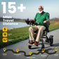 Lightweight Foldable Electric All-Terrain Wheelchair with 400W Motor, 330 lbs Capacity