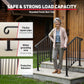 Adjustable Wrought Iron Stair Handrail for 2–3 Steps – Outdoor Step Railing with Installation Kit