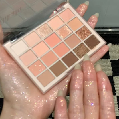 20-Color Nude Eyeshadow Palette, Neutral Earth Tones, Soft Powder, Waterproof Long-Lasting Eye Makeup
