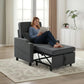 Single Pull-Out Sleeper Chair Sofa Bed – 5-Position Reclining Armchair with Cup Holder, USB Charging Port & Side Pocket