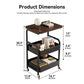 3-Tier Rolling Storage Cart with Wooden Tabletop, Metal Utility Organizer with Lockable Casters for Office, Bedroom & Dorm