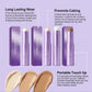2-in-1 Color-Changing Foundation & Concealer Stick with Brush, Warm Skin Tone, Hydrating Matte Buildable Coverage