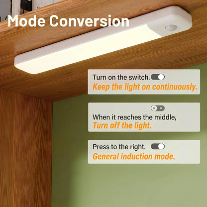 80 LED Under Cabinet Light, 12.6 Inch Rechargeable Motion Sensor Magnetic Lamp, USB-C Closet & Cupboard Light