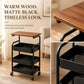 Rolling Side Table with Storage Baskets & Wood Top, 2/3-Tier Utility Cart with Lockable Wheels for Living Room
