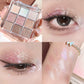 9-Color Eyeshadow Palette with Pearl, Shimmer and Glitter Finishes
