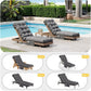 Waterproof Outdoor Chaise Lounge Cushion with Storage Pocket & Ties, Replacement Patio Lounge Chair Pad, Grey, 1-Pack or 2-Pack