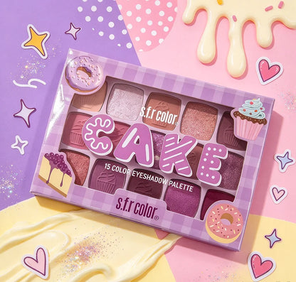 15-Color Purple Eyeshadow Palette, Matte & Glitter Highly Pigmented Eye Makeup