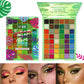 Summer Night Eyeshadow Palette, Bright Tropical Colors, Highly Pigmented Matte & Glitter Eye Makeup