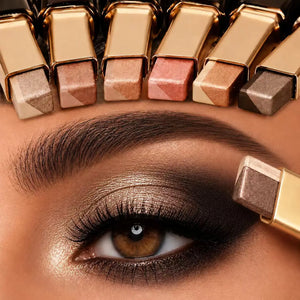 6-Piece Two-Tone Gradient Eyeshadow Stick Set, Matte and Shimmer Waterproof Eye Makeup Crayons