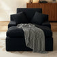 Black Corduroy Modular L-Shaped Sectional Sofa with Chaise – Cloud Spring Couch with Removable Washable Cover, No Assembly Required