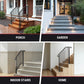Adjustable Wrought Iron Stair Handrail for 2–3 Steps – Outdoor Step Railing with Installation Kit