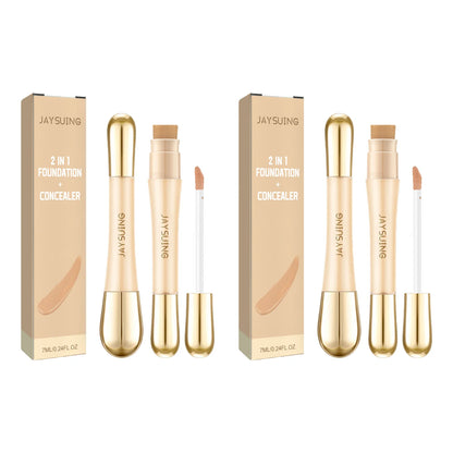 2-in-1 Dual-Ended Foundation & Concealer with Vitamin E and Retinol, Radiant Finish