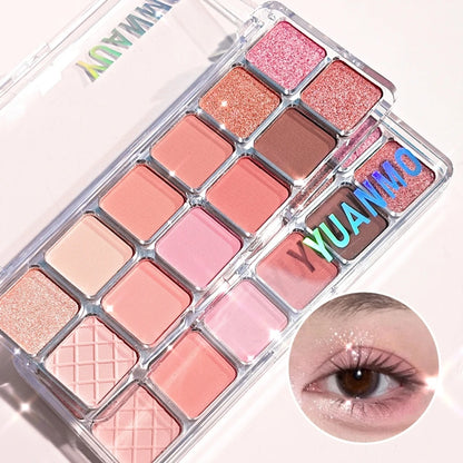 12-Color Eyeshadow Palette, Muted Shades with Matte & Glitter Finishes, Long-Lasting Eye Makeup
