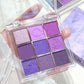 9-Color Purple Eyeshadow Palette, Matte & Shimmer Finishes for Smoky Eye Makeup