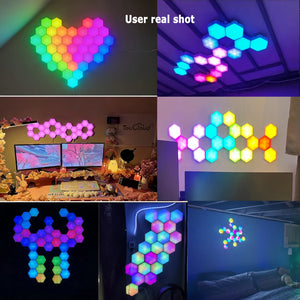 RGB Hexagonal Light Panels, App & Remote Control, USB Powered, Music Sync, 3/8/12/20-Pack