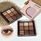 9-Color Chocolate Brown Matte Eyeshadow Palette, Waterproof & Sweatproof, Long-Lasting Pigmented Eye Makeup