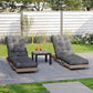 Waterproof Outdoor Chaise Lounge Cushion with Storage Pocket & Ties, Replacement Patio Lounge Chair Pad, Grey, 1-Pack or 2-Pack