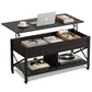 41.3" Lift Top Coffee Table with Hidden Storage, 4 Adjustable Wheels, Engineered Wood Espresso Center Table