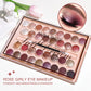 34-Color Coral & Nude Eyeshadow Palette with Brush, Highly Pigmented Matte & Shimmer, Waterproof & Sweatproof