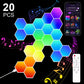 RGB Hexagonal Light Panels, App & Remote Control, USB Powered, Music Sync, 3/8/12/20-Pack