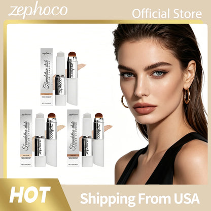 2-in-1 Color-Changing Foundation & Concealer Stick, Lightweight Long-Lasting Coverage, Portable Makeup Base