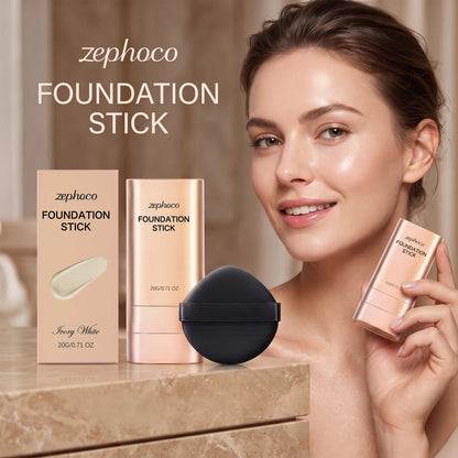 Full Coverage Foundation & Concealer Stick, Lightweight Silky Texture, Moisturizing Waterproof Makeup Base