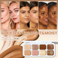 8-Color Shimmer Eyeshadow & Highlighter Palette, Highly Pigmented High-Gloss Finish, Long-Lasting Eye Makeup