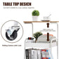 3-Tier Rolling Storage Cart with Wooden Tabletop, Metal Utility Organizer with Lockable Casters for Office, Bedroom & Dorm
