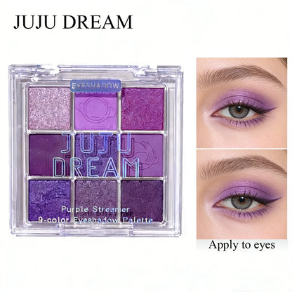 9-Color Purple Eyeshadow Palette, Matte & Shimmer Finishes for Smoky Eye Makeup