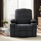 Chenille Swivel Rocker Recliner Chair with Massage & Heat – 8-Point Vibration Manual Recliner with Lumbar Heating & Storage Pockets