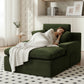 Corduroy Modular L-Shaped Cloud Sectional Sofa with Chaise – Spring Cushion Couch with Removable Washable Cover, No Assembly Required
