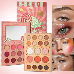 30-Color All-in-One Makeup Palette with Eyeshadow, Blush & Highlighter, Matte, Shimmer & Glitter