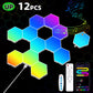 RGB Hexagonal Light Panels, App & Remote Control, USB Powered, Music Sync, 3/8/12/20-Pack