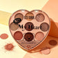 Heart-Shaped 9-Color Makeup Palette, Matte and Shimmer Eyeshadow, Blush and Bronzer, Travel Face Makeup Kit