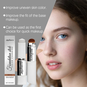 2-in-1 Color-Changing Foundation & Concealer Stick, Lightweight Long-Lasting Coverage, Portable Makeup Base