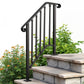 Adjustable Wrought Iron Stair Handrail for 2–3 Steps – Outdoor Step Railing with Installation Kit